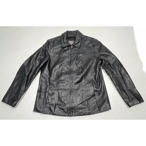 Wilsons‎ Leather Black Woman Jacket Size M